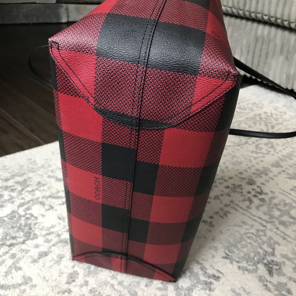 Coach City Tote Bag With Buffalo Plaid Print, 7271 - Picture 9 of 15